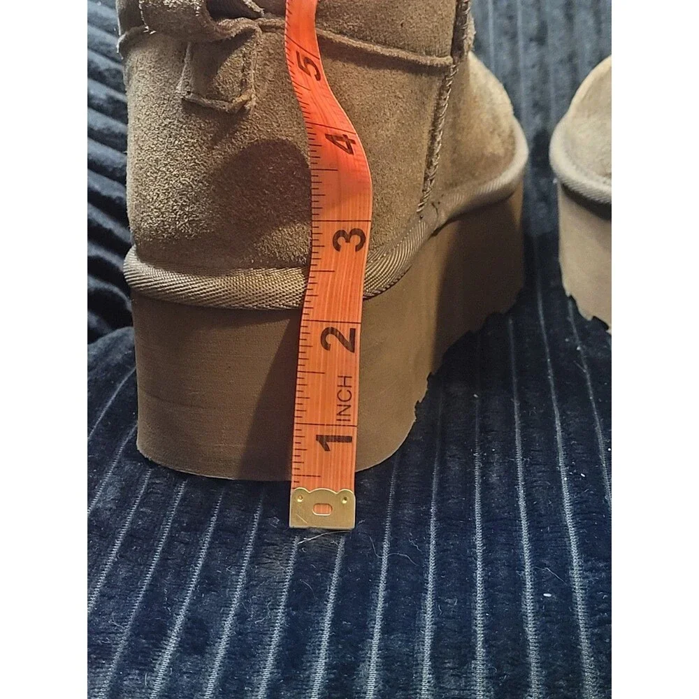 Cushionaire Women’s Suede Memory‑Foam Winter Boots – Tan size 8m
